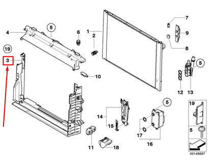 NEW BMW 5 E60 LOWER RADIATOR SUPPORT CARRIER 7545866 17117545866 ORIGINAL