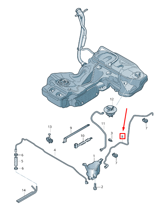new audi a5 cabrio 8f breather line 8f0201997b original