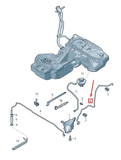 new audi a5 cabrio 8f breather line 8f0201997b original