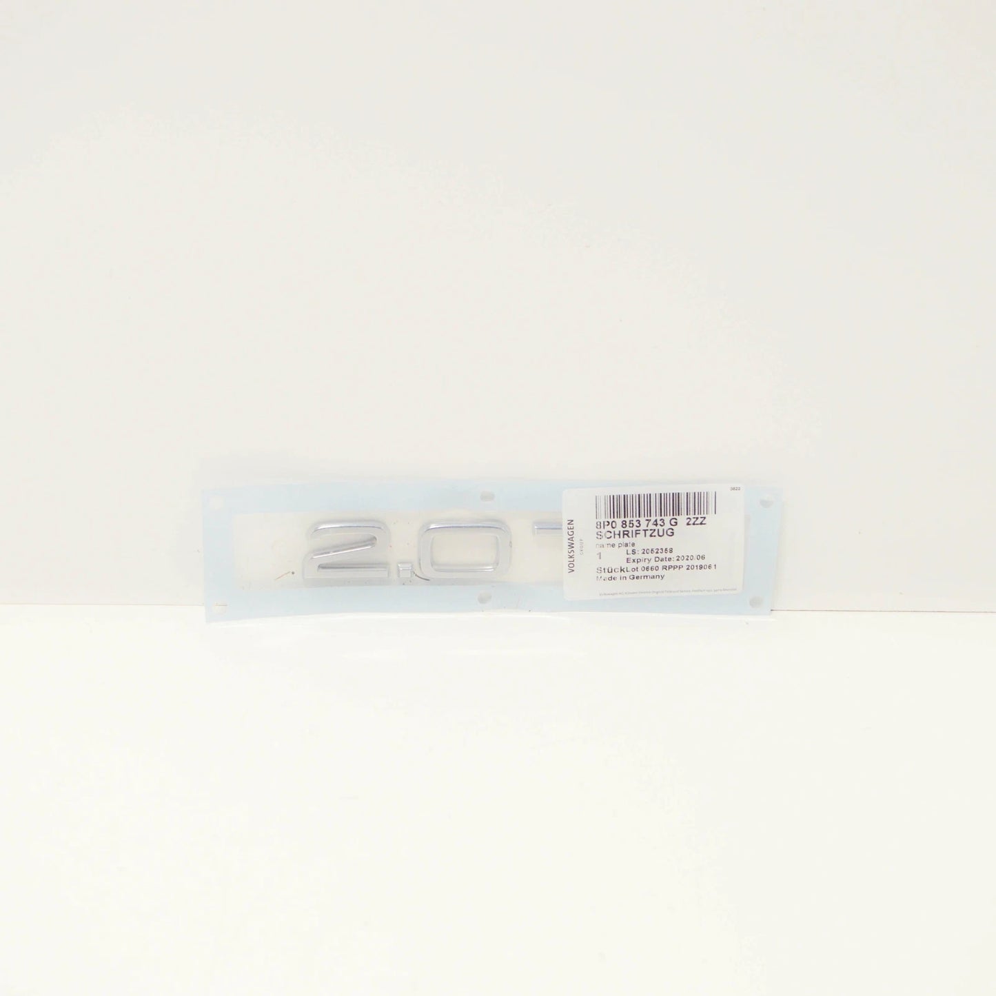 NEW AUDI A3 8P7 REAR TRUNK LID EMBLEM BADGE 2.0 TDI 8P0853743G 2ZZ