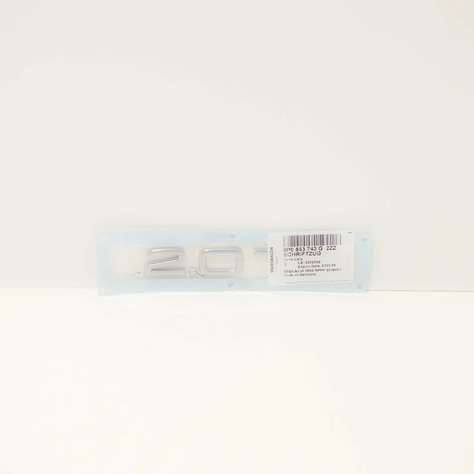 NEW AUDI A3 8P7 REAR TRUNK LID EMBLEM BADGE 2.0 TDI 8P0853743G 2ZZ