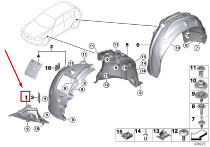 NEW BMW 3 F30 FRONT RIGHT ARCH LINER DEFLECTOR 51718057218 8057218 ORIGINAL