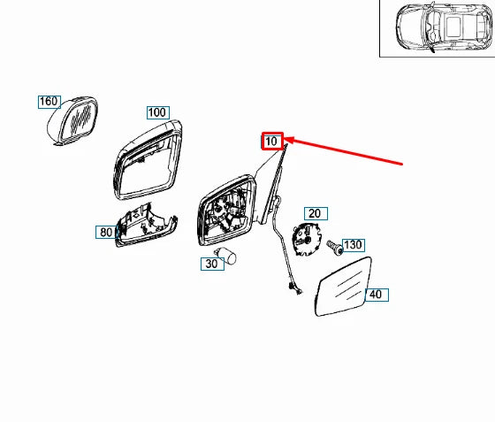 NEW MERCEDES-BENZ A W176 FRONT LEFT SIDE WING MIRROR A1768100300 ORIGINAL
