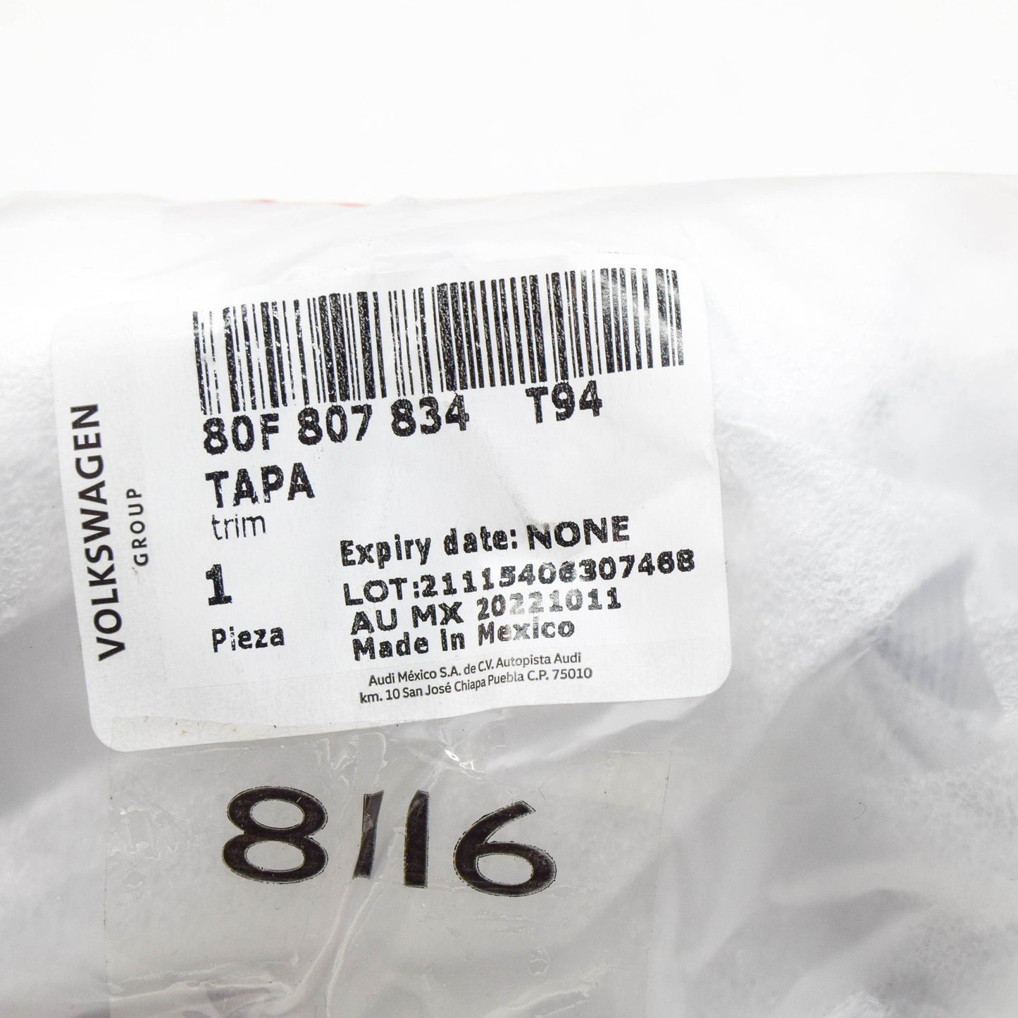 new audi q5 fy rear right inner trim 80f807834t94 original