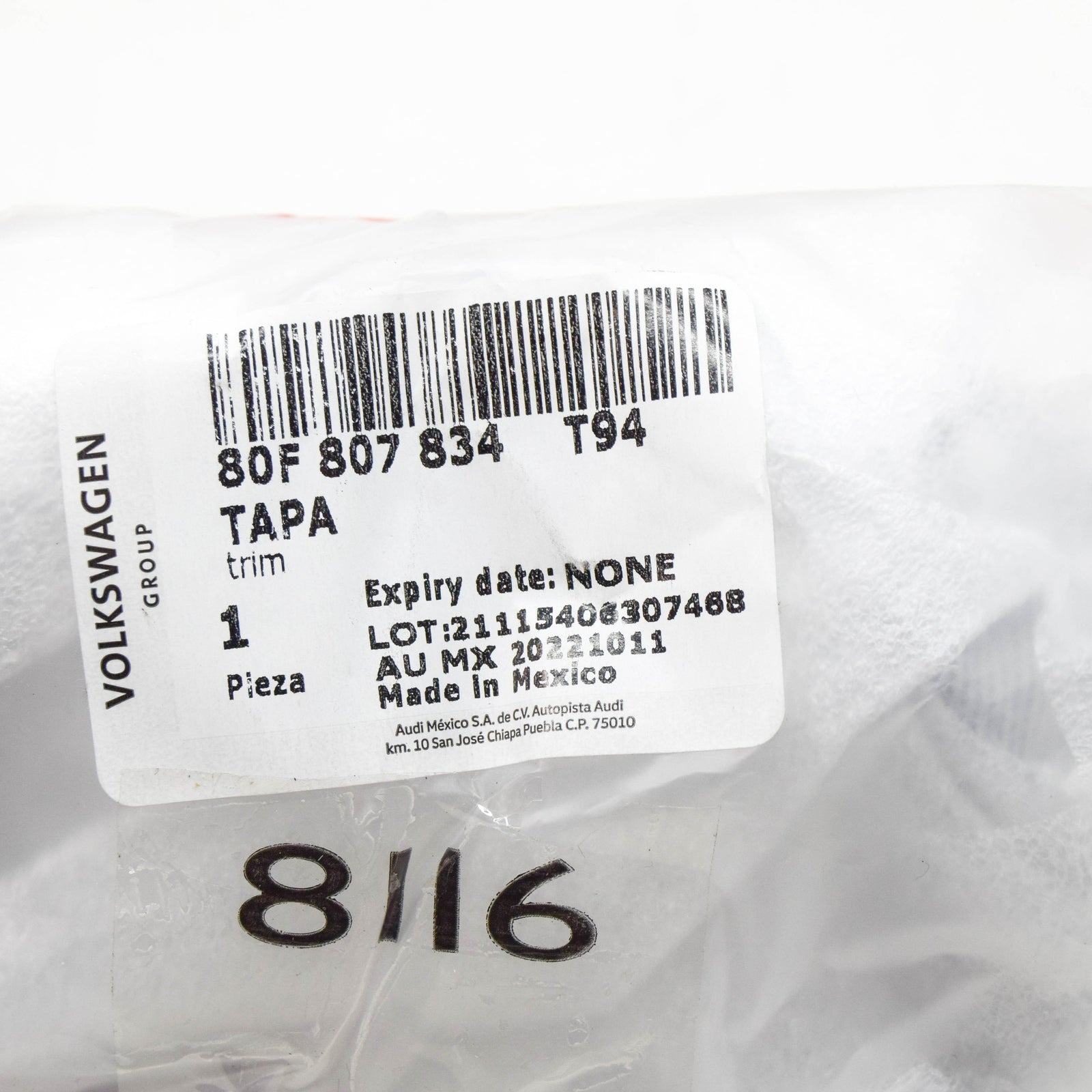 new audi q5 fy rear right inner trim 80f807834t94 original