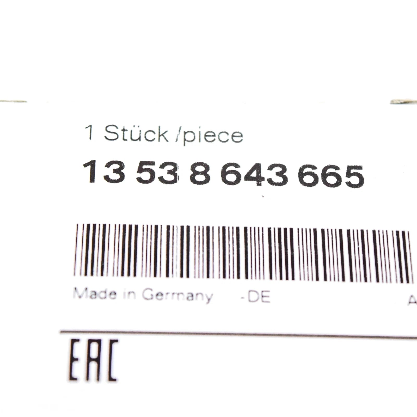 NEW BMW 1 F21 FUEL HIGH-PRESSURE SENSOR 8643665 13538643665 ORIGINAL