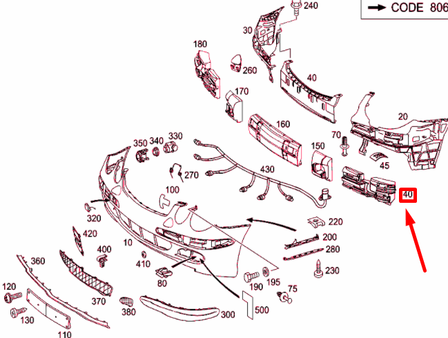 NEW MERCEDES-BENZ E W211 FRONT BUMPER LEFT IMPACT ABSORBER A2118850137 ORIGINAL