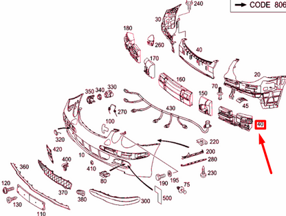 NEW MERCEDES-BENZ E W211 FRONT BUMPER LEFT IMPACT ABSORBER A2118850137 ORIGINAL