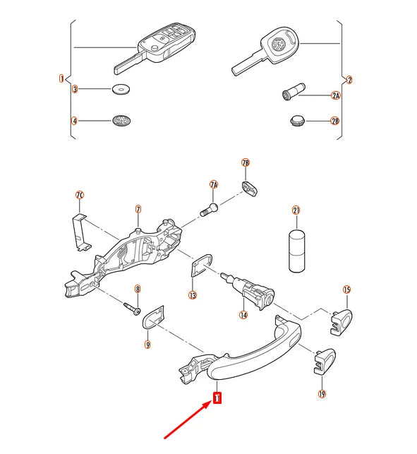 NEW VOLKSWAGEN BEETLE A5 EXTERIOR DOOR HANDLE 5N0837205MGRU ORIGINAL