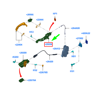 new ford ranger t6 mk1 rear right door handle lock reinforcement 2474397