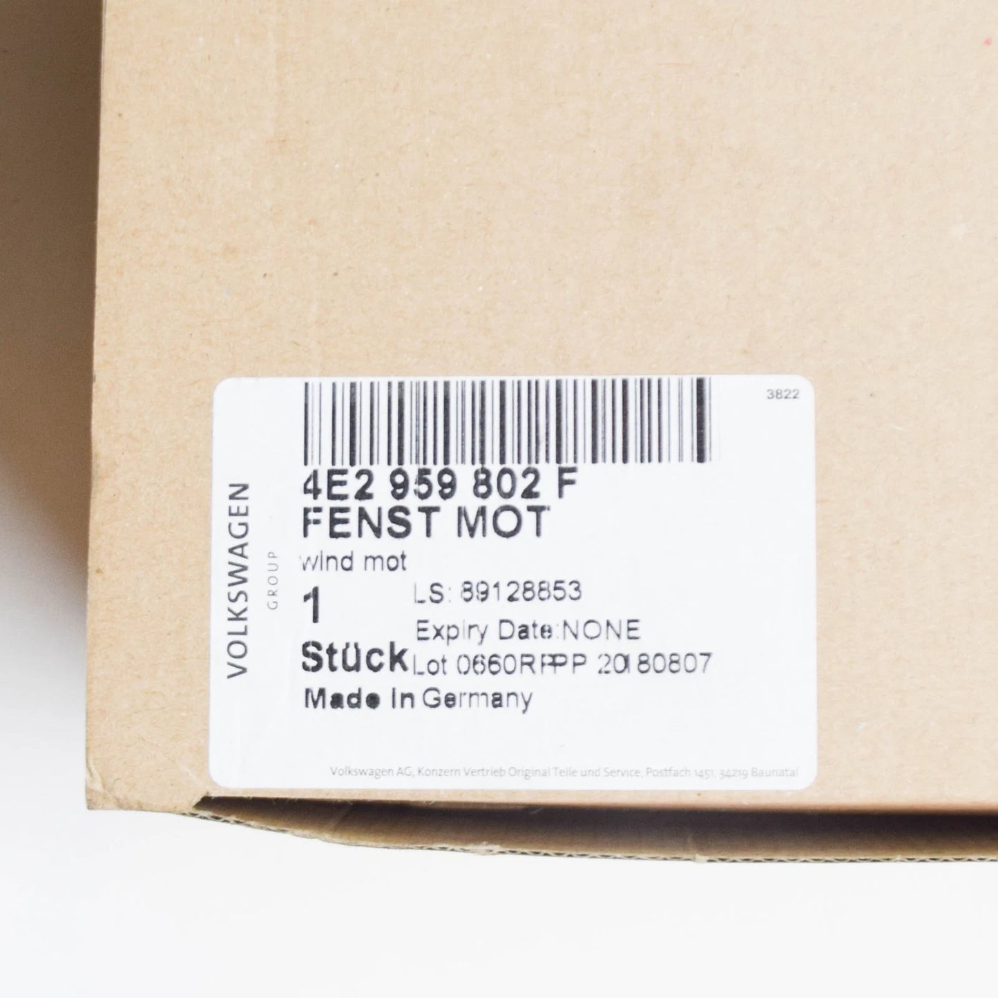 NEW AUDI A8 D3 FRONT RIGHT WINDOW REGULATOR MOTOR 4E2959802F RHD ORIGINAL