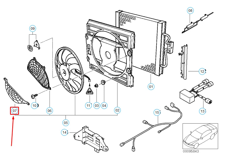 NEW BMW 5 E39 RADIATOR COOLING FAN LOWER PROTECTION GRILLE 64548371347 ORIGINAL