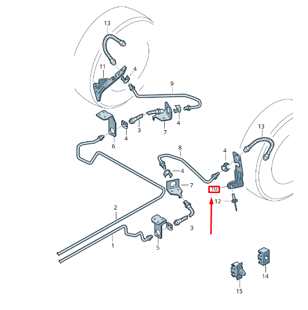 new vw transporter vi t6 rear left brake hose retainer 7h0611799a original