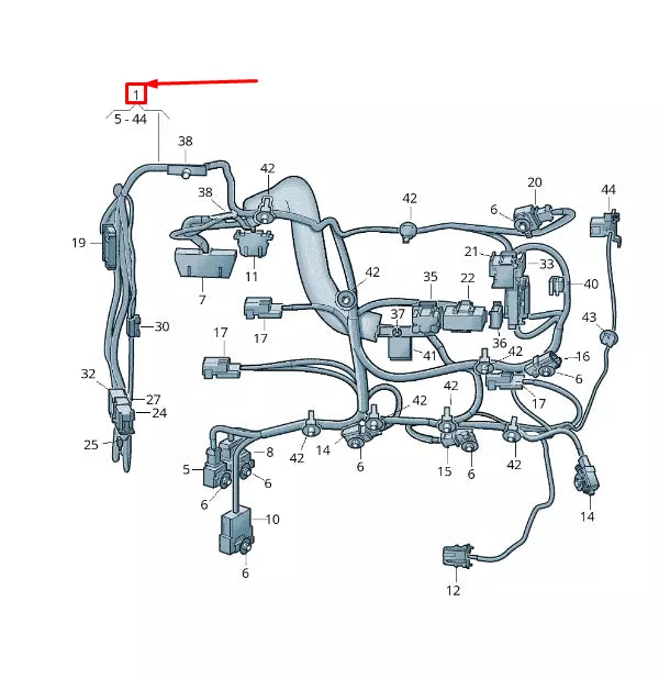 NEW VW TOUAREG 7P FRONT RIGHT SEAT FRAME WIRING HARNESS RHD 7P6971364BB