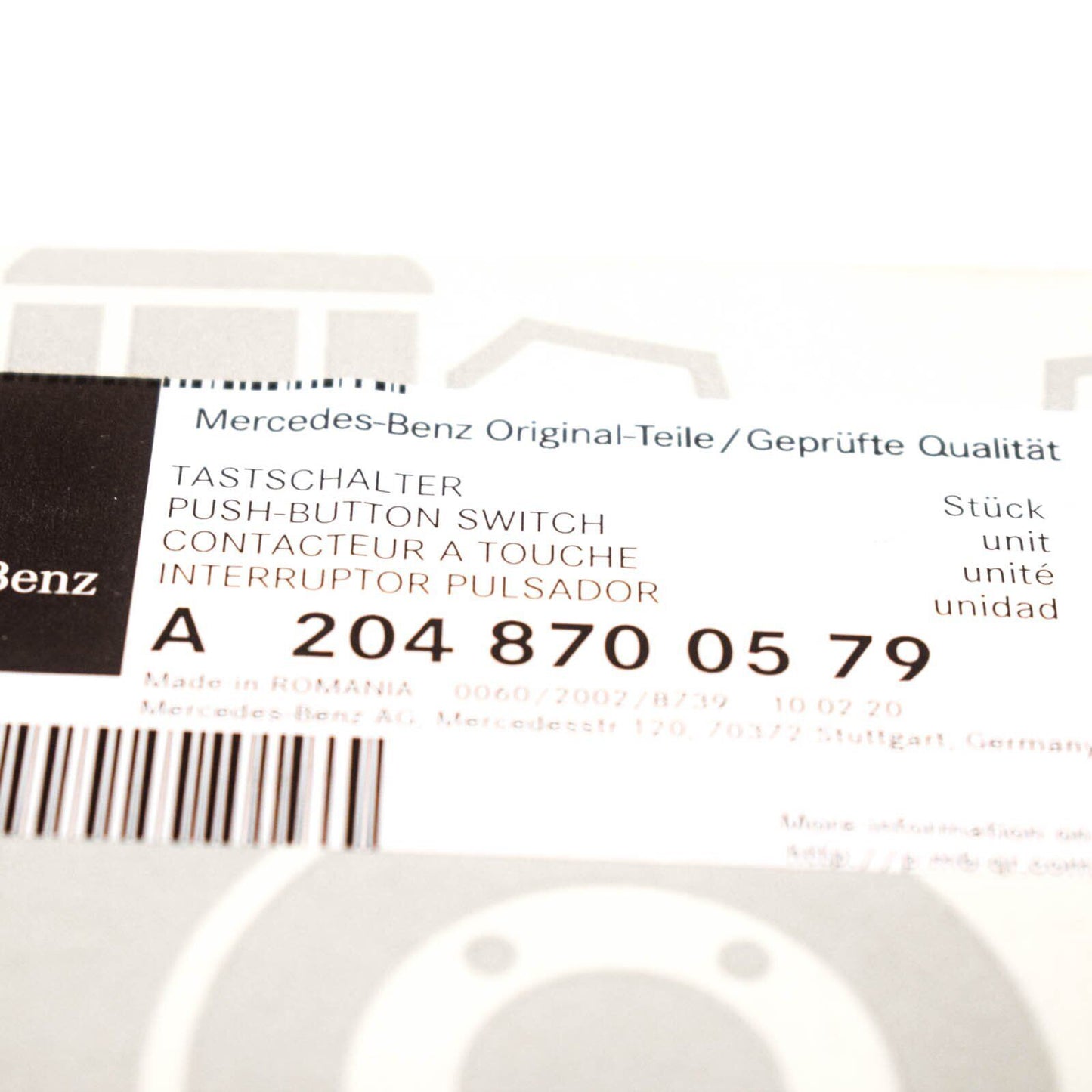 NEW MB C W204 CENTER CONSOLE STERIO CONTROL SWITCH A2048700579 ORIGINAL
