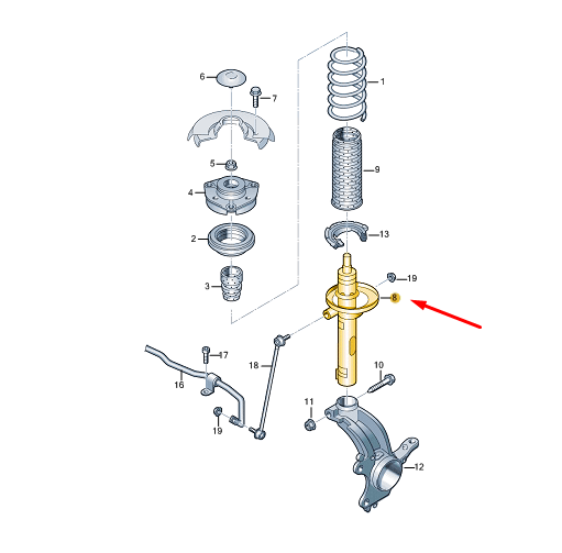 new skoda enyaq iv front shock absorber 1ea413032m original