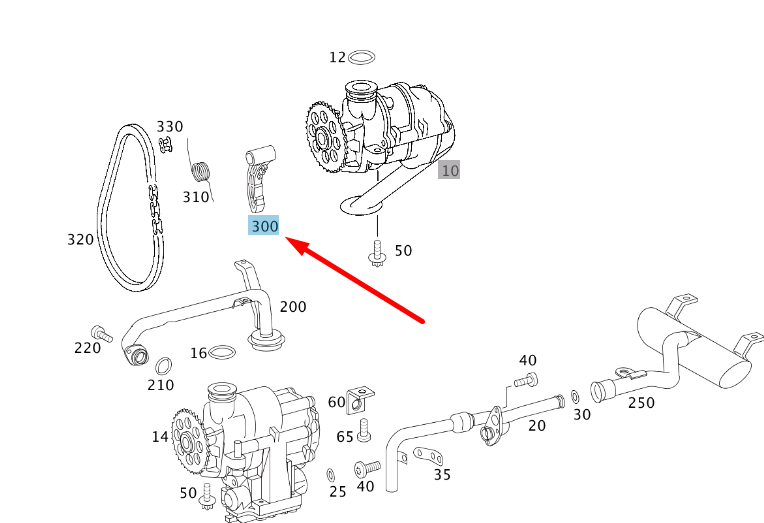 NEW MERCEDES-BENZ S W220 OIL PUMP TENSIONING BRACKET A1371810159 ORIGINAL