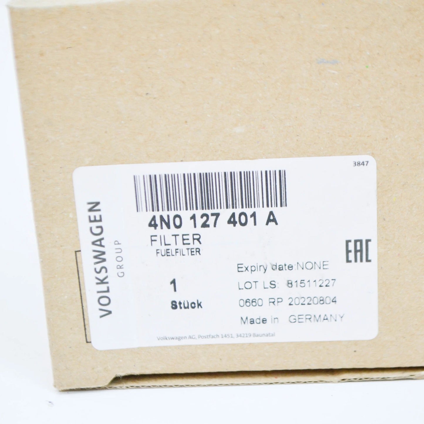 NEW AUDI A6 C8 FUEL FILTER 4N0127401A