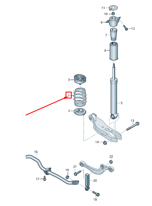new audi tt fv rear coil spring 8w0511115ej original