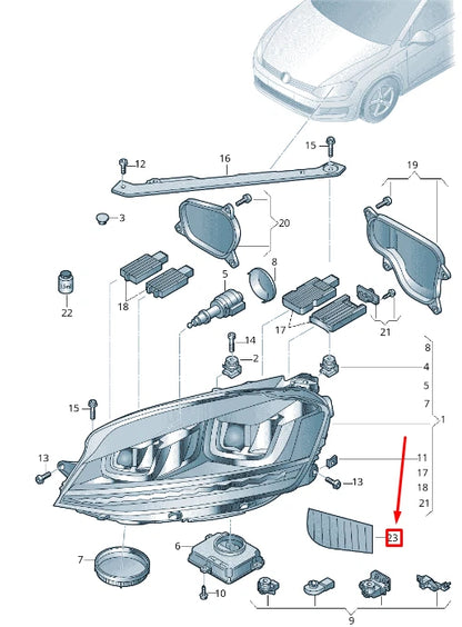 NEW VOLKSWAGEN GOLF 5G MK7 FRONT HEADLIGHT MASK FILM 5GE941981