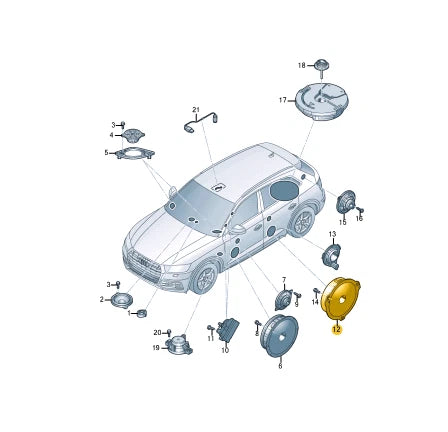 NEW AUDI Q5 FY 80A REAR LEFT DOOR SOUND SPEAKER 80A035411