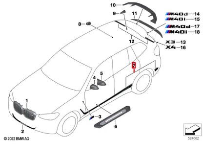 NEW BMW X3 G01 M AERODYNAMICS FOIL APPLICATION 51145A26A67 ORIGINAL