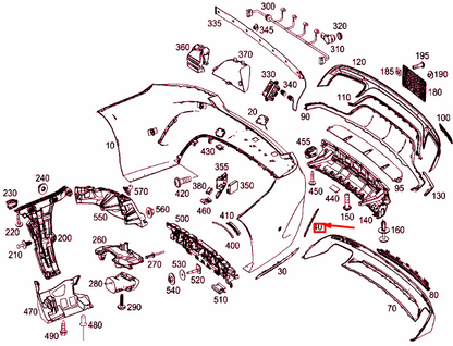 new mercedes-benz s c217 rear bumper right cover a2178850123 original