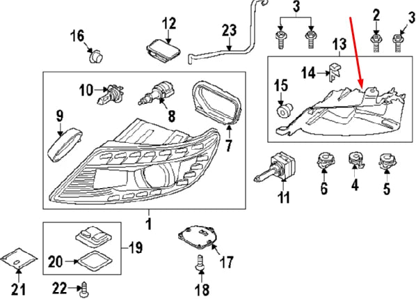 NEW AUDI Q7 4L FRONT LEFT HEADLIGHT BRACKET 4L0941613B 2013