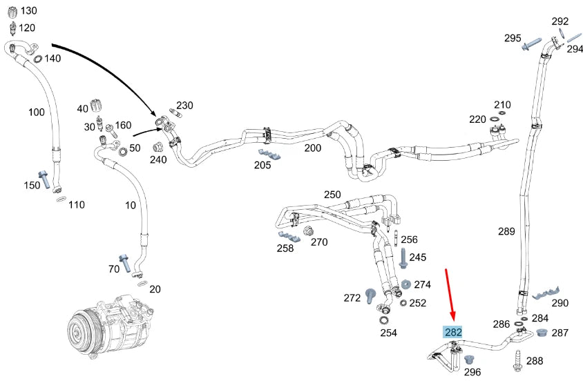 NEW MERCEDES-BENZ SPRINTER W907 REFRIGERANT LINE A9078307200 ORIGINAL