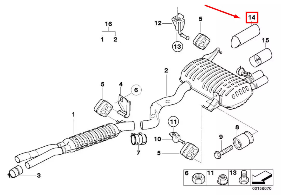 NEW BMW 3 CABRIO E93 EXHAUST PIPE TIP 18307553641 7553641 ORIGINAL