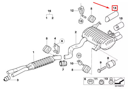 NEW BMW 3 CABRIO E93 EXHAUST PIPE TIP 18307553641 7553641 ORIGINAL