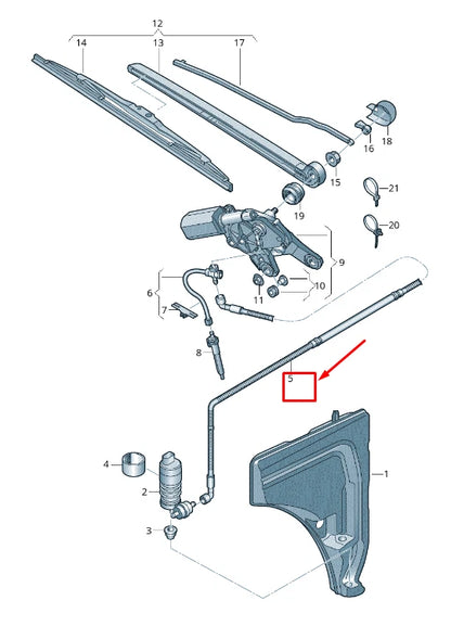NEW AUDI Q7 4M REAR LIFTGATE WASHER HOSE 4M2955960