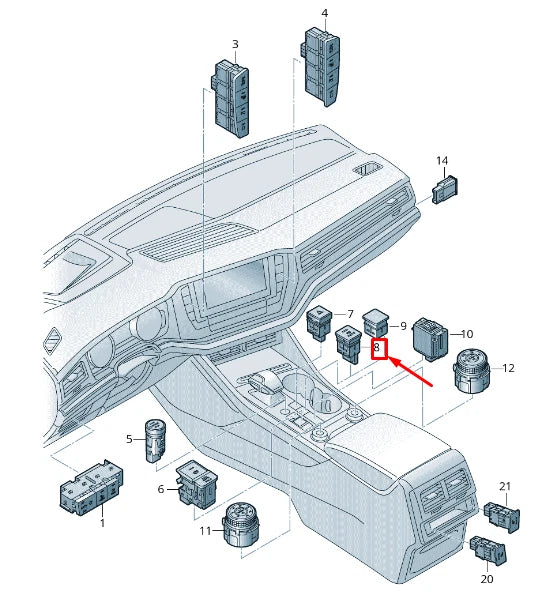 NEW VW TOUAREG CR AUTOMATED DRIVING BUTTON 761927122WHS