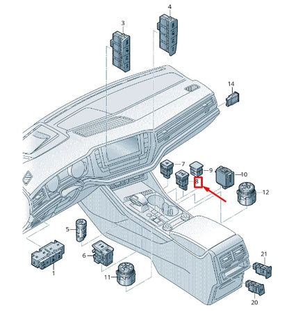 NEW VW TOUAREG CR AUTOMATED DRIVING BUTTON 761927122WHS