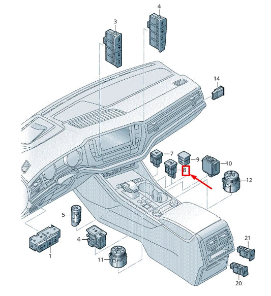 NEW VW TOUAREG CR AUTOMATED DRIVING BUTTON 761927122WHS