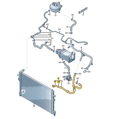 NEW SKODA FABIA MK4 WATER COOLANT HOSE W RELEASE COUPLING 5Q0122051EN ORIGINAL