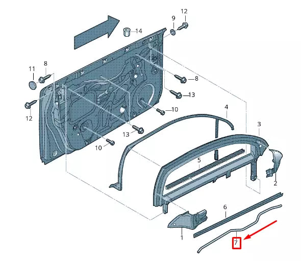 NEW AUDI A3 SPORTBACK 8P FRONT INNER WINDOW APERTURE SEAL 8P4837671