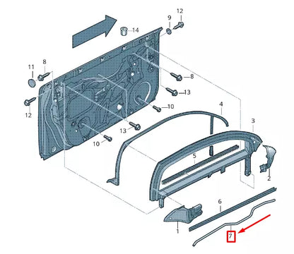 NEW AUDI A3 SPORTBACK 8P FRONT INNER WINDOW APERTURE SEAL 8P4837671
