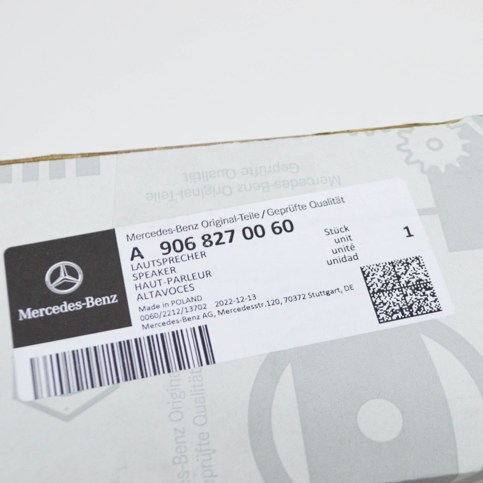 NEW MERCEDES-BENZ SPRINTER 906 FRONT DOOR LOUDSPEAKER A9068270060 ORIGINAL