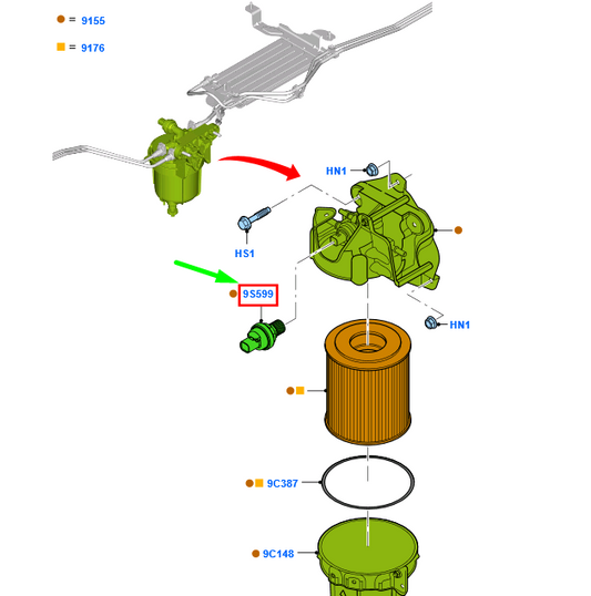 new ford transit mk4 fuel pressure sensor cc11-9s599-ac 1881609 original