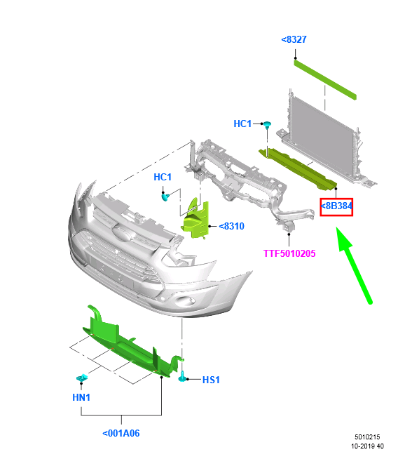 new ford tourneo custom radiator lower air deflector 1770139 original