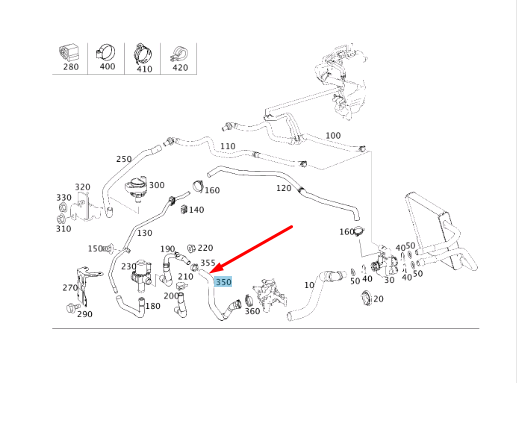 NEW MERCEDES-BENZ E W211 ENGINE COOLANT HOSE A2118323394 ORIGINAL