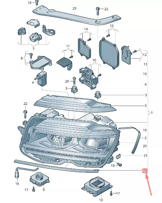 NEW VOLKSWAGEN TIGUAN AD MK2 FRONT LEFT HEADLIGHT LOWER TRIM 5NA998119A ORIGINAL
