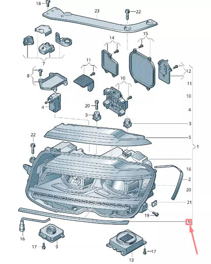 NEW VOLKSWAGEN TIGUAN AD MK2 FRONT LEFT HEADLIGHT LOWER TRIM 5NA998119A ORIGINAL