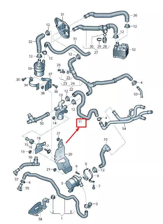 NEW VW TOUAREG CR ENGINE COOLANT HOSE 4M0145562E
