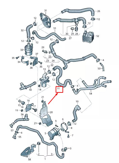 NEW VW TOUAREG CR ENGINE COOLANT HOSE 4M0145562E