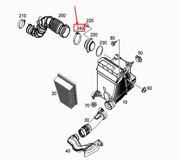 new mercedes-benz citan w415 engine charge air pipe clamp a4159950410 original