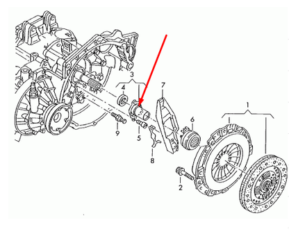 new audi a3 8v clutch release bearing guide sleeve 02a141180a original