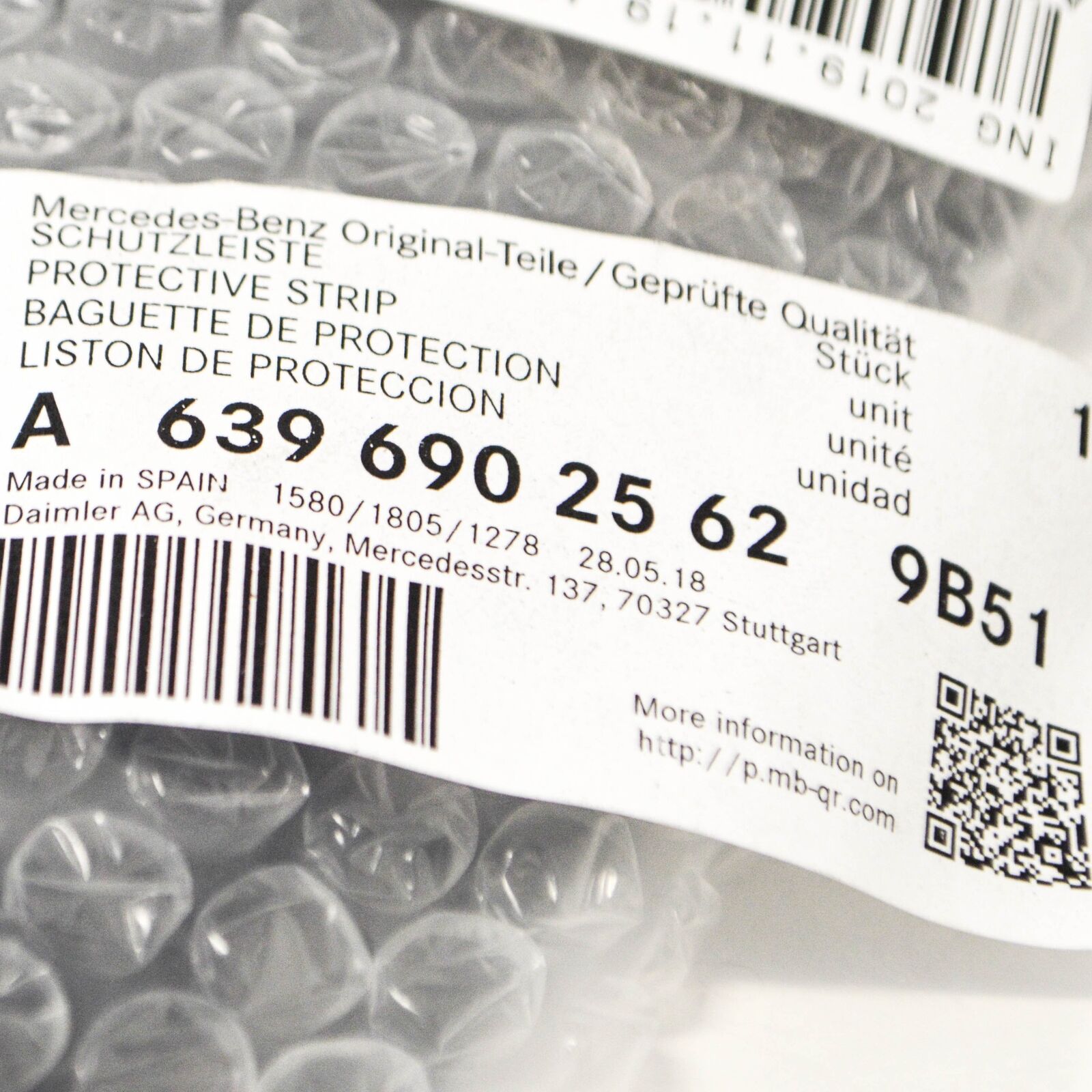 NEW MB VITO W639 REAR LEFT DOOR MOLDING TRIM A63969025629B51 ORIGINAL