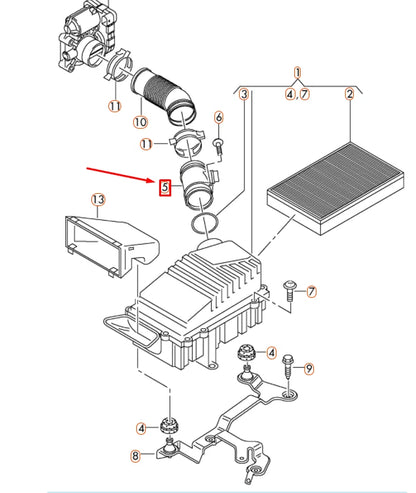 NEW VOLKSWAGEN CC AIR MASS METER 03H906461A ORIGINAL